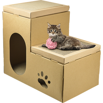 Cat Cardboard House Tree Tower Condo Scratcher Pet Post Pad Mat Furniture Randy & Travis Machinery